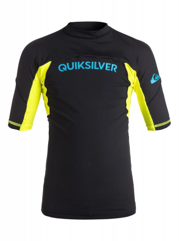 Quiksilver UPF 50+ soltrøje sort/neon korte ærmer