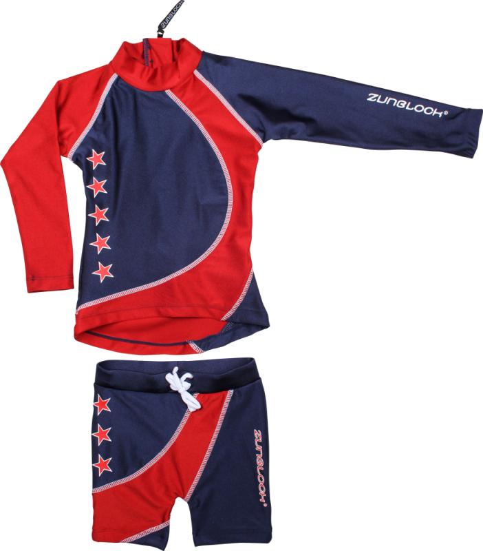 Zunblock suntop long + shorts stars navy/red